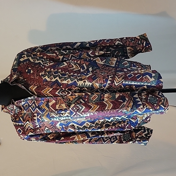 Vintage silk shirt retro print - Picture 1 of 9